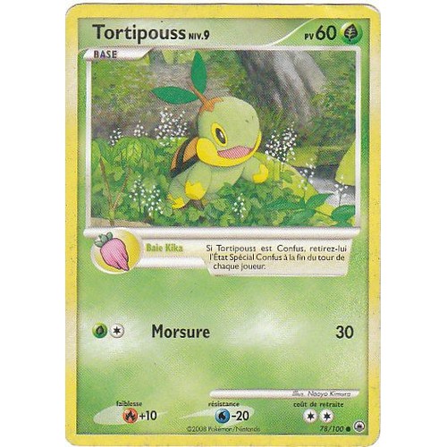 Tortipouss 78/100 Diamant et Perle Aube Majestueuse carte Pokemon