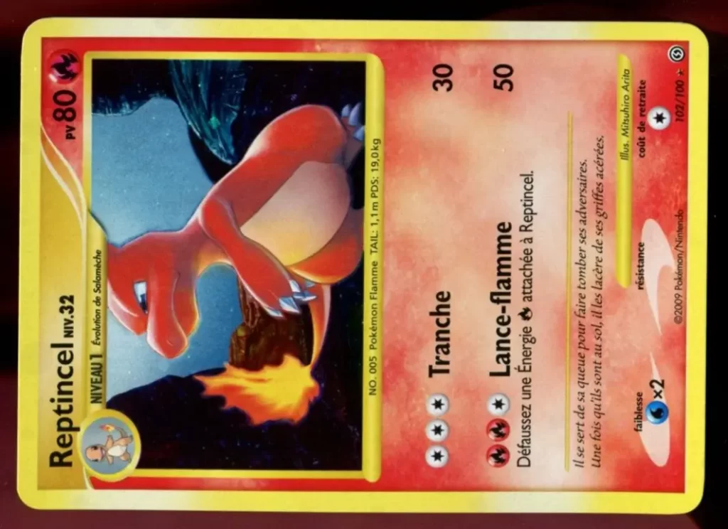 Reptincel 102/100 Diamant et Perle Tempête carte Pokemon