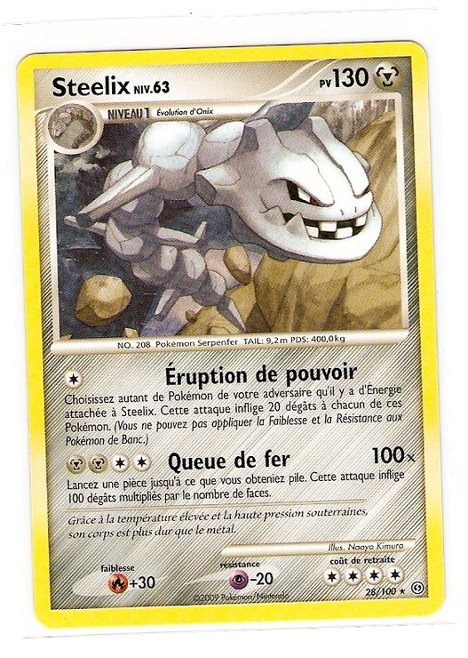Steelix 28/100 Diamant et Perle Tempête carte Pokemon