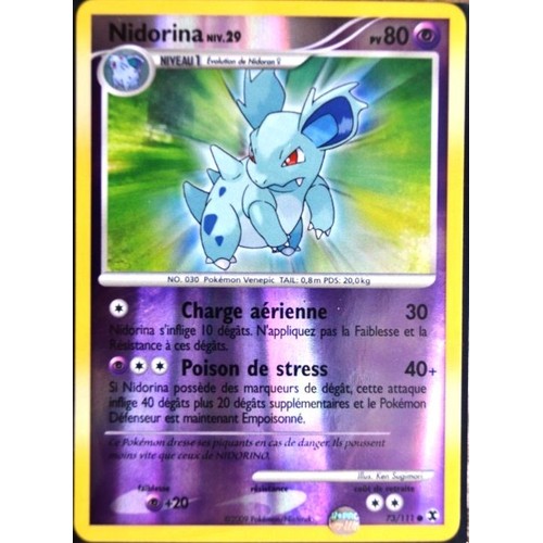 Nidorina 73/111 Platine rivaux émergeants carte Pokemon