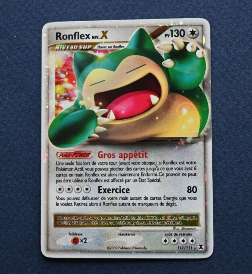 Ronflex NIV.X 111/111 Platine rivaux émergeants carte Pokemon