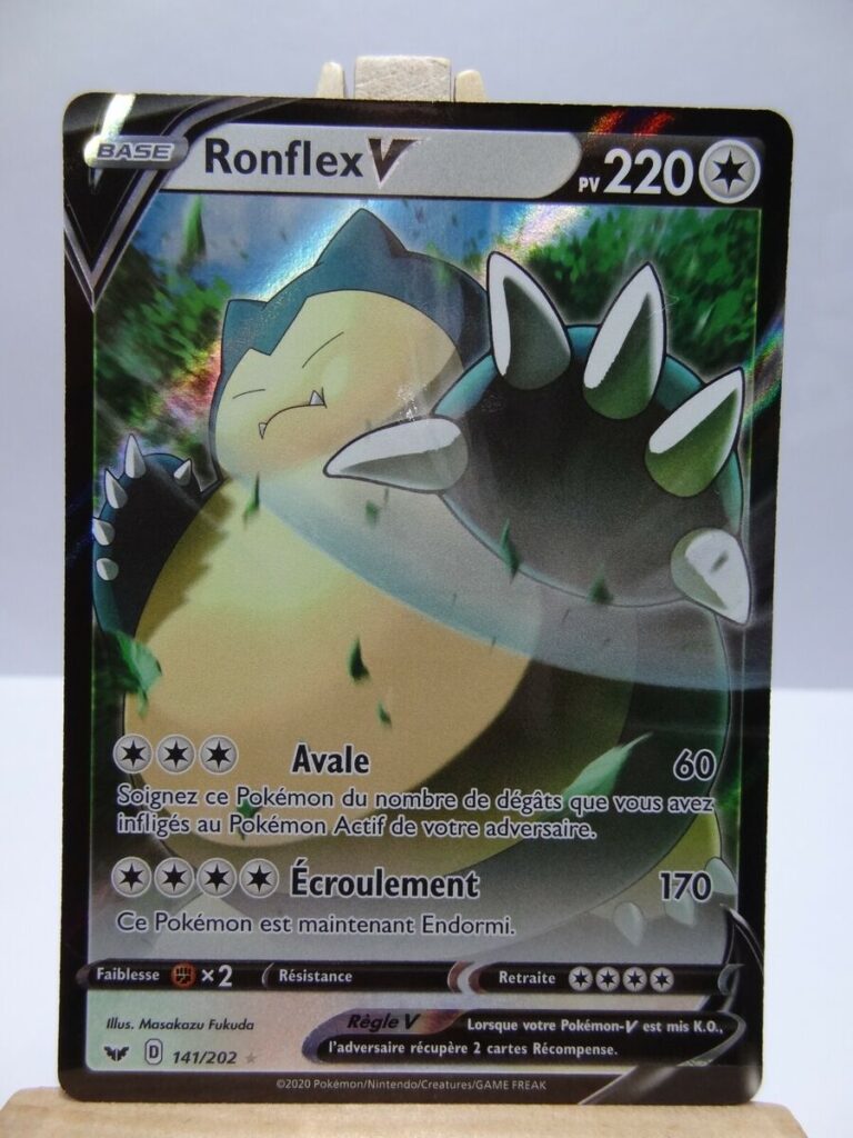 Ronflex V 141/202 épée et bouclier carte Pokémon EB01