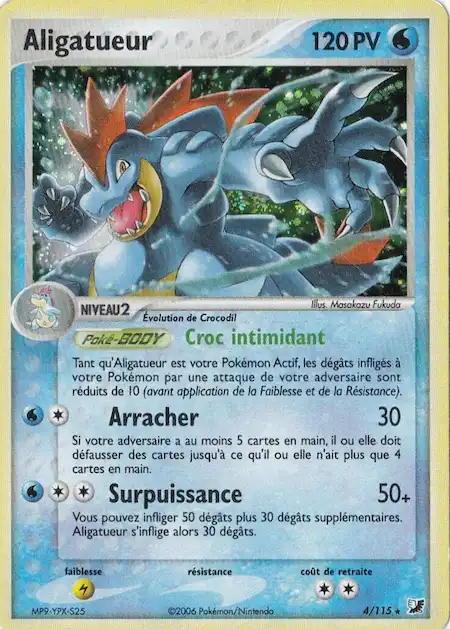 Aligatueur 4/115 EX Forces Cachées carte Pokémon