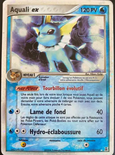 Aquali ex 110/113 EX Espèces Delta carte Pokémon