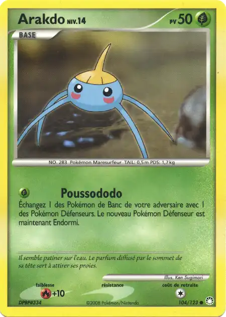 Arakdo 104/123 Diamant et Perle Trésors Mystérieux carte Pokémon