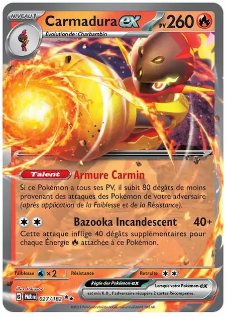 Carmadura ex 027/182 Faille Paradoxe carte Pokémon