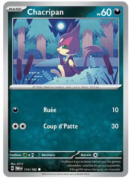 Chacripan 114/182 Faille Paradoxe carte Pokémon