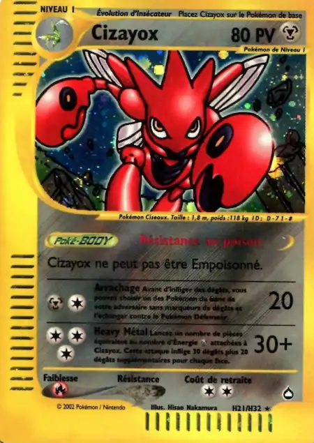 Cizayox H21/H32 Aquapolis carte Pokémon