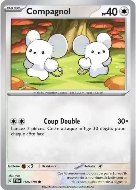 Compagnol 160/198 Ecarlate et Violet carte Pokémon