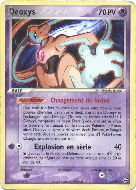 Deoxys 16/107 EX Deoxys carte Pokémon