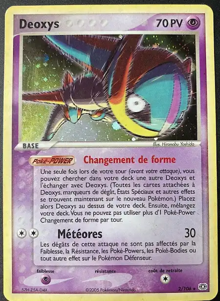 Deoxys 2/106 EX Emeraude carte Pokémon