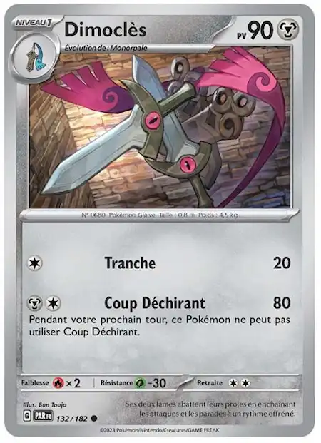 Dimoclès 132/182 Faille Paradoxe carte Pokémon