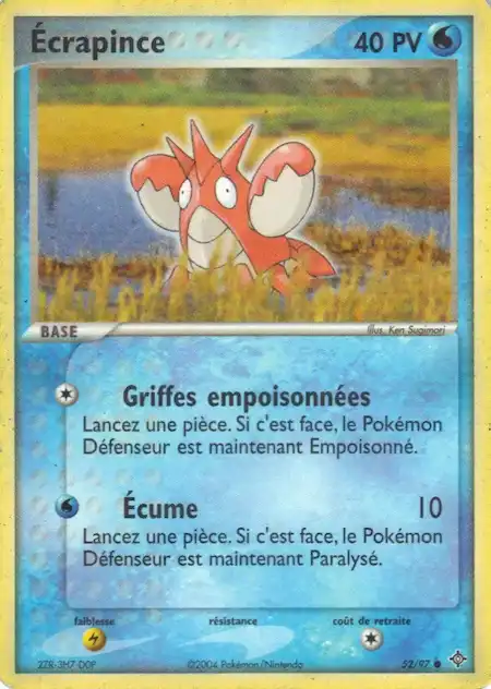 Écrapince 52/97 EX Dragon carte Pokémon