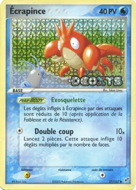 écrapince 57/107 EX Deoxys carte Pokémon