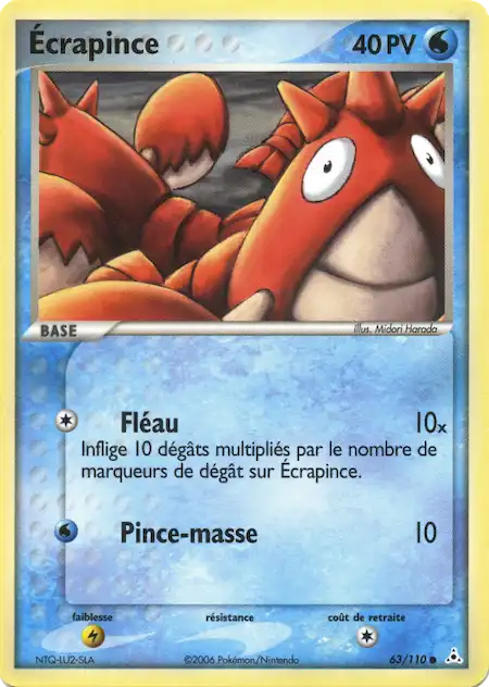 Ecrapince 63/110 EX Fantômes Holon carte Pokémon