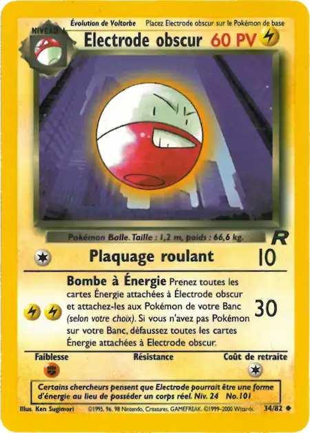 Electrode obscur 34/82 Team Rocket carte Pokémon