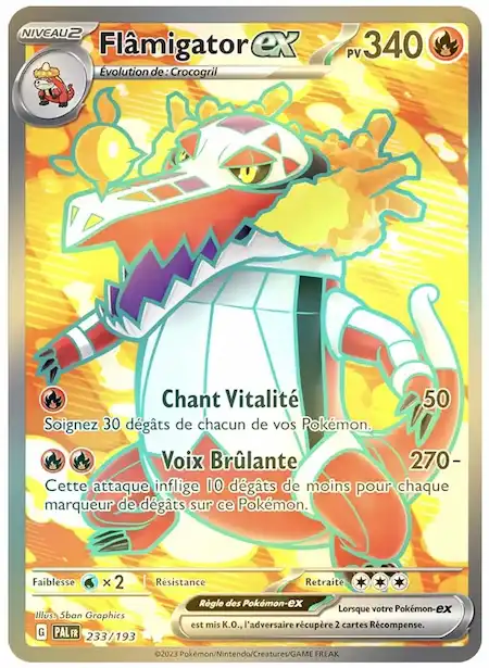 Flâmigator ex 233/193 Évolutions à Paldea carte Pokémon