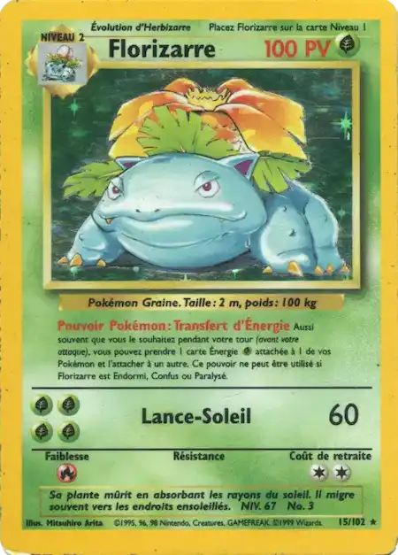 Florizarre 15/102 Set de base carte Pokémon