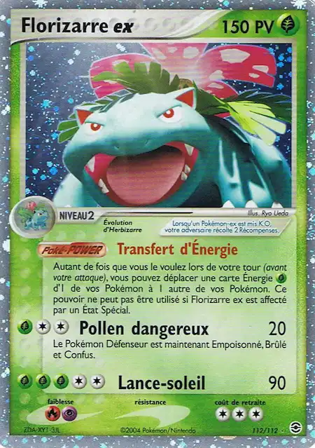 Florizarre ex 112/112 EX Rouge Feu Vert Feuille carte Pokémon