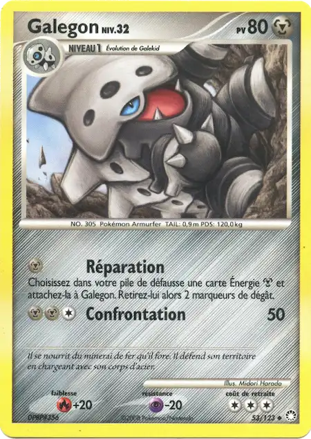 Galegon 53/123 Diamant et Perle Trésors Mystérieux carte Pokémon