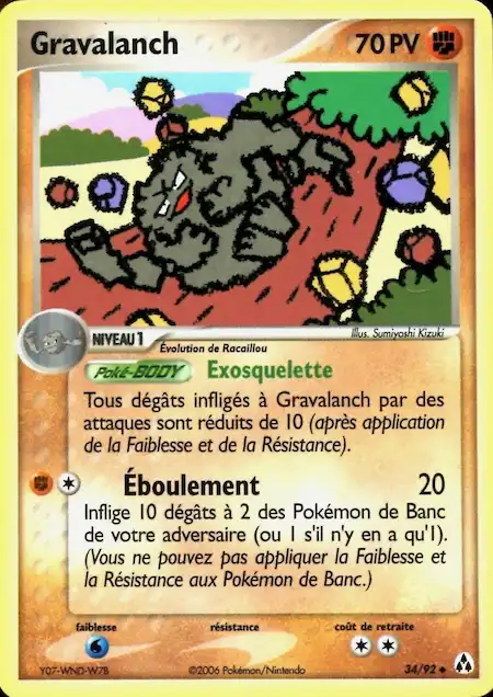 Gravalanch 34/92 EX Créateurs de légendes carte Pokémon