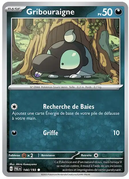 Gribouraigne 144/193 Évolutions à Paldea carte Pokémon