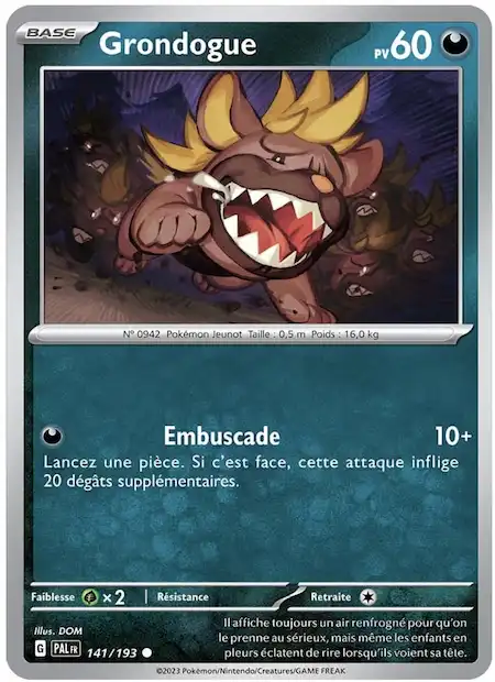 Grondogue 141/193 Évolutions à Paldea carte Pokémon