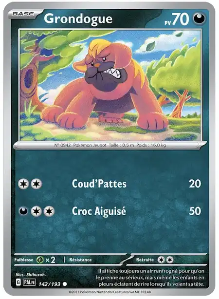 Grondogue 142/193 Évolutions à Paldea carte Pokémon