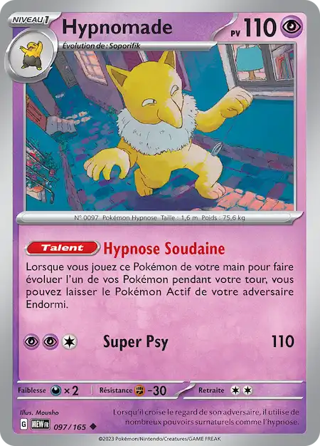 Hypnomade 097/165 151 carte Pokémon