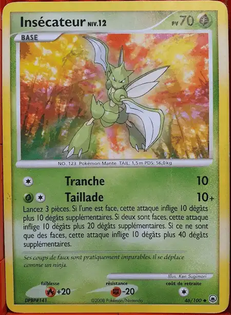 Insécateur 46/100 Diamant et Perle Aube Majestueuse carte Pokémon