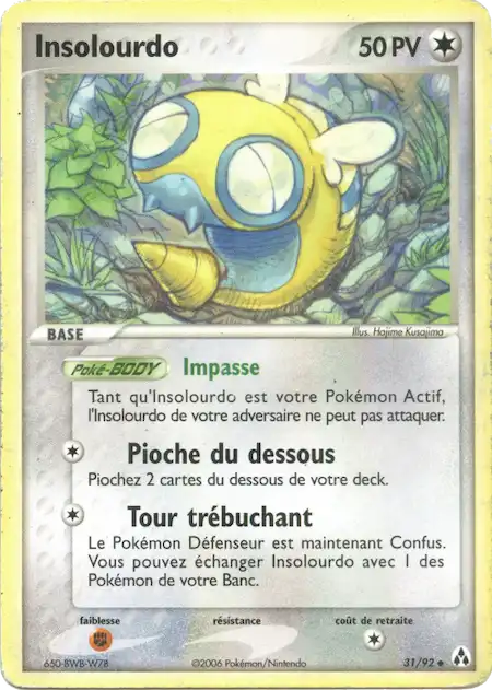 Insolourdo 31/92 EX Créateurs de légendes carte Pokémon