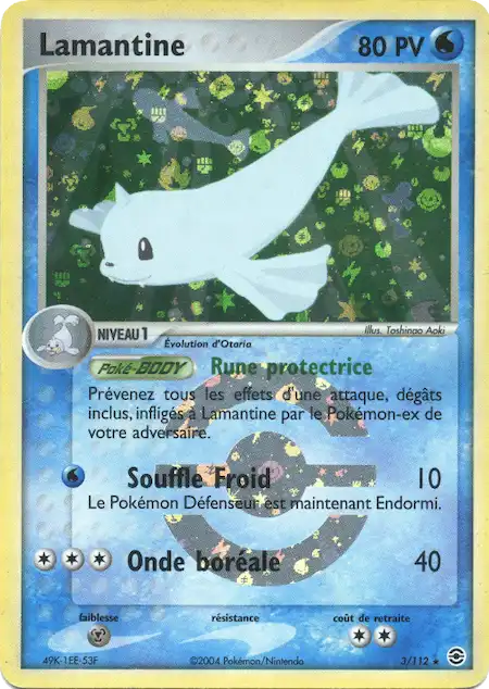 Lamantine 3/112 EX Rouge Feu Vert Feuille carte Pokémon