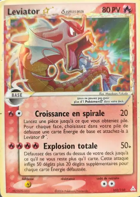 Leviator Star 102/110 EX Fantômes Holon carte Pokémon