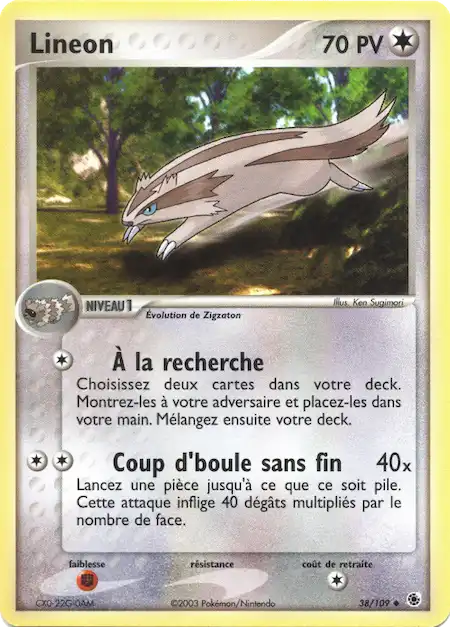 Lineon 38/109 EX Rubis & Saphir carte Pokémon
