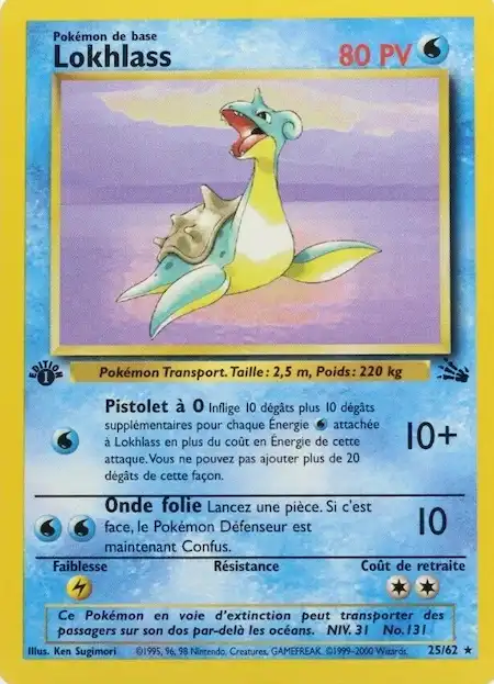 Lokhlass 25/62 Fossile carte Pokémon