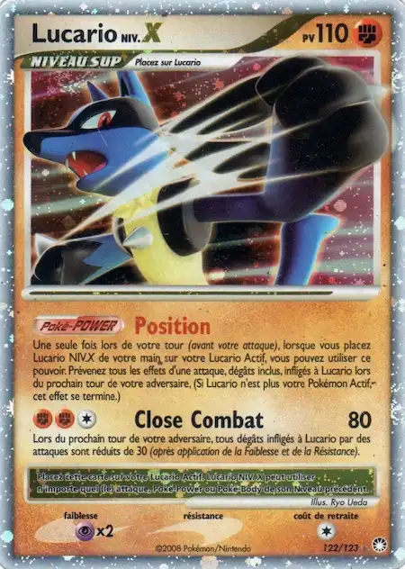 Lucario NIV.X 122/123 Diamant et Perle Trésors Mystérieux carte Pokémon