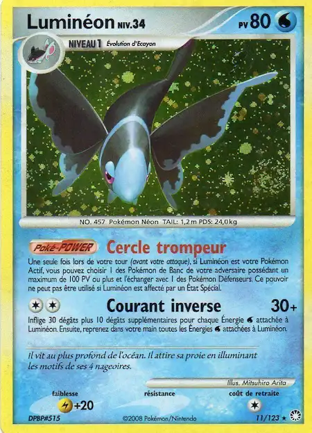 Luminéon 11/123 Diamant et Perle Trésors Mystérieux carte Pokémon