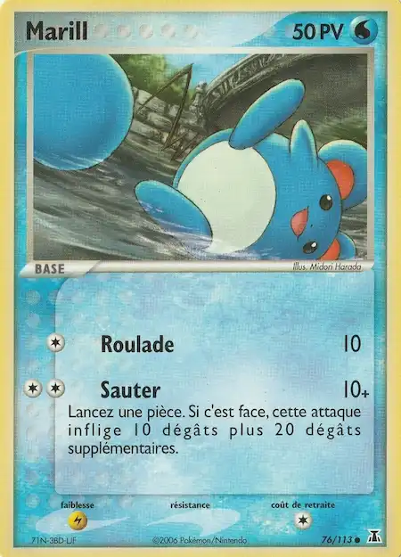 Marill 76/113 EX Espèces Delta carte Pokémon