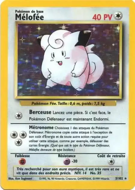 Mélofée 5/102 Set de base carte Pokémon