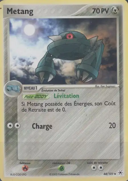 Metang 44/101 EX Légendes Oubliées carte Pokémon