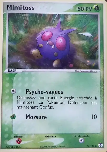 Mimitoss 84/112 EX Rouge Feu Vert Feuille carte Pokémon