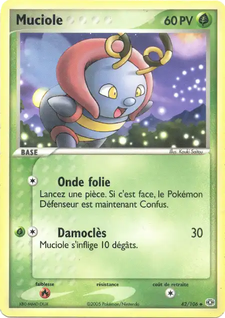 Muciole 42/106 EX Emeraude carte Pokémon
