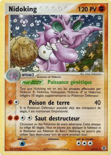 Nidoking 8/112 EX Rouge Feu Vert Feuille carte Pokémon