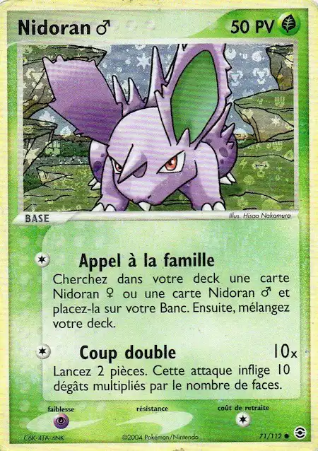 Nidoran 71/112 EX Rouge Feu Vert Feuille carte Pokémon