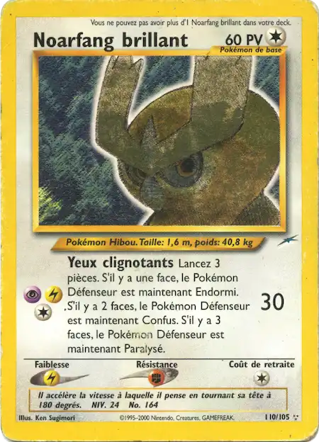 Noarfang brillant 110/105 Neo Destiny carte Pokémon