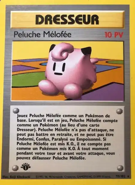 Peluche Mélofée 70/102 Set de base carte Pokémon