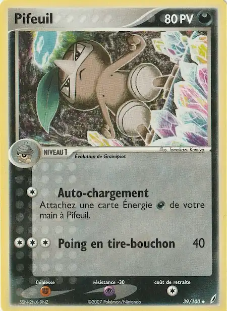 Pifeuil 39/100 EX Gardiens de Cristal carte Pokémon