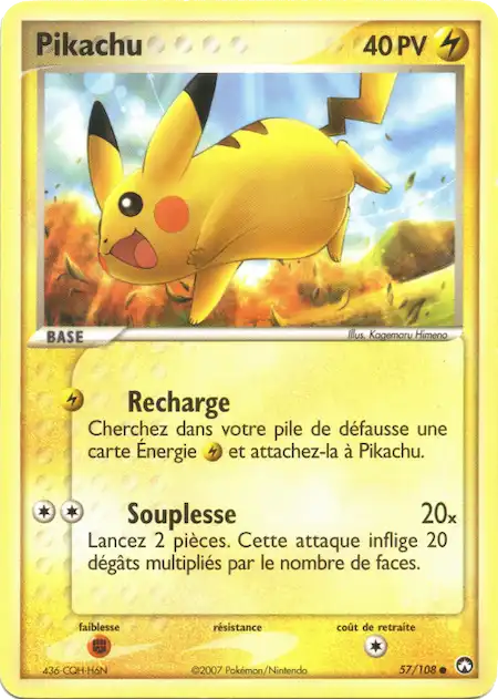 Pikachu 57/108 EX Gardiens du Pouvoir carte Pokémon