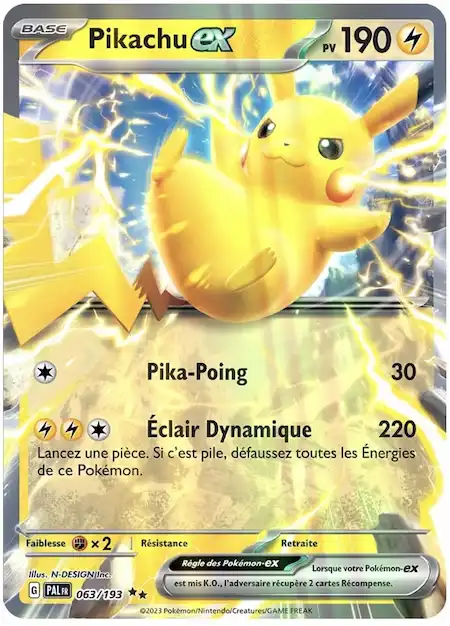 Pikachu ex 063/193 Évolutions à Paldea carte Pokémon