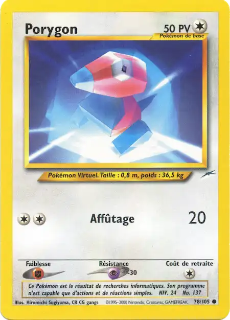 Porygon 78/105 Neo Destiny carte Pokemon